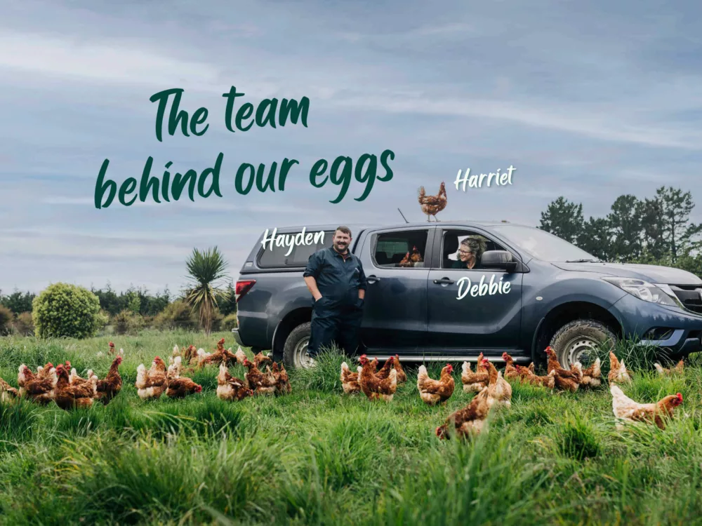 The team behind our eggs - Harriet, Hayden & Debbie